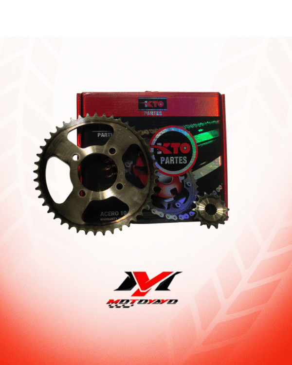 KIT PIÑON KTO CON CADENA (KIT DE ARRASTRE) SUZUKI GS 125, GN 125 45T-14T 428H-124L