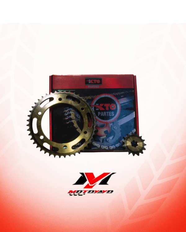 KIT PIÑON KTO CON CADENA (KIT DE ARRASTRE) SUZUKI TS125CN-CR 44T-15T 428H-124L