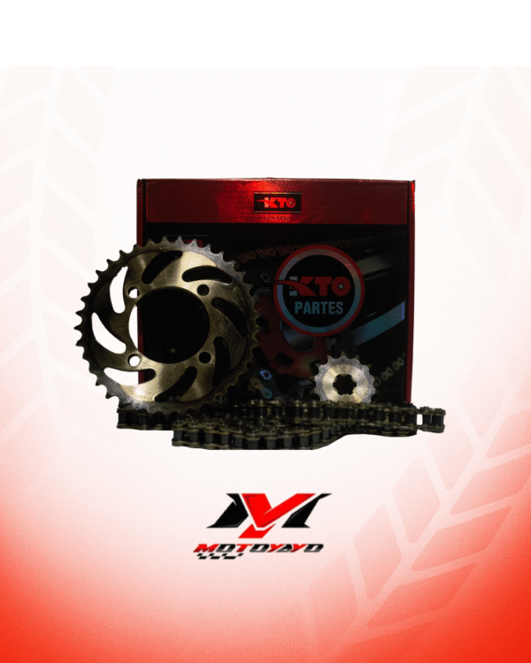 KIT PIÑON KTO CON CADENA (KIT DE ARRASTRE) YAMAHA CRYPTON T110, RX100-115 37T-14T 428H-122L
