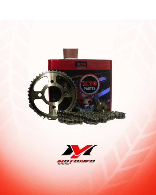 40 KIT PIÑON KTO CON CADENA (KIT DE ARRASTRE) HONDA CBF 150 INVICTA. VICTORY NITRO 125 43T-15T 428H-132L