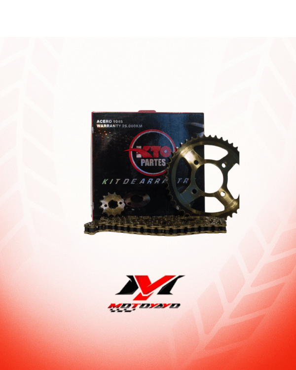 61 KIT PIÑON KTO CON CADENA (KIT DE ARRASTRE) TVS APACHE 160 44T-13T 428H-132L