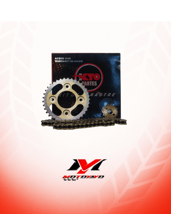 KIT PIÑON KTO CON CADENA (KIT DE ARRASTRE) HONDA WAVE C110 MODELO NUEVO 37T-14T 420H-106L